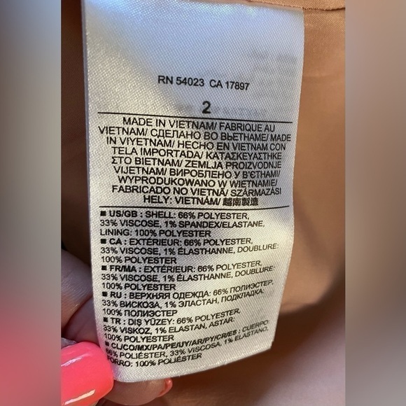 Banana Republic peachy/pink gold zipper front skirt women's size 2 - Picture 7 of 10